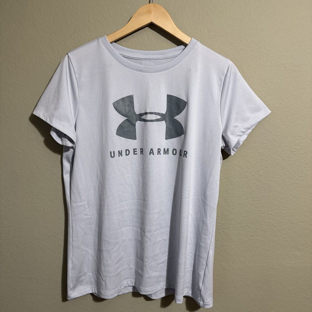 Under Armour Heat Gear Loose Fit Women's Blue  L Short Sleeve Round Neck T Shirt